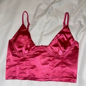 Hot pink satin top